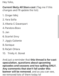 Drag race all stars 6 will see the return of more sickening favourites who will return to the werkroom for a secondthird shot at the. All Stars 6 Updated Rumoured Cast Fandom