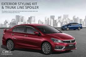 Always buy genuine accessories directly from maruti suzuki. 2018 Maruti Suzuki Ciaz Facelift Official Accessories Brochure Leaked Ahead Of Today S Launch