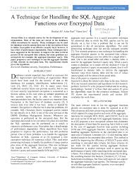 2021 e ©2021 global journals. A Technique For Handling The Sql Aggregate Functions Over