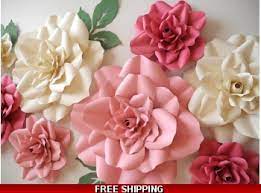 Flower wall decals floral wall decor butterfly wall decals | etsy. Set Of 10 3d Paper Flowers Large Flowers Baby Shower Wedding Bridal Wall Flowers Nursery Flowers