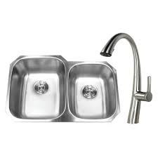 What kind of faucets do you get at home depot? Kitchen Sink 40 60 Kingsman 32 Inch 18 Gauge Stainless Steel Undermount Double Bowl Sink And Faucet Combo Kitchen Sinks Tools Home Improvement Rapidinfrastruktur Com