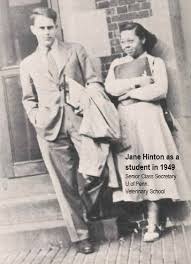 Photo of Jane Hinton found in her yearbook. She stands next to a fellow classmate