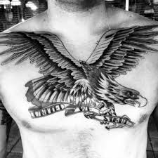 Black And White Eagle Chest Tattoo Pin By Timothy Hill On Mustache Eagle Chest Tattoo Tattoos Chest Tattoo
