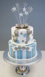 First Birthday Cake For Little Boy Baby Boy Fondant Cake Tartas Bonitas Torta Bautizo Tortas De Bautismo