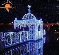 Customized Outdoor Christmas Decoration Illuminated Large Giant 3D Castle Motif Light Shopping Mall Display