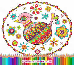 The physiologus' unicorn is a small and fierce creature with a sharp horn. Folk Art Birds Coloring Pages Printable Coloring Book Of Detailed Birds Drawn In A Folk Style Art Is Fun