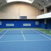 Wood deck with tables and chairs. Tennis Club De Paris Tennisstadion In Paris