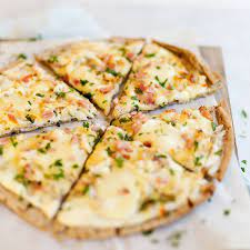 Chicken Pizza With Garlic White Sauce Bacon Kids Eat By Shanai In 2020 Chicken Pizza Recipes Cold Chicken Recipes New York Style Pizza Dough Recipe