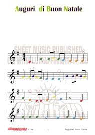 Il mio corso di chitarra con +65 lezioni: Auguri Di Buon Natale E Di Di Un Anno Seren Lo Spartito Con Note Colorate