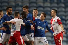 Final del partido, glasgow rangers 0, slavia praha 2. Tx14 Msnbc0djm