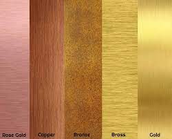 What S The Difference Between Accent Colors Gold Copper Bronze Rose Gold And Other Meta Bronze Color Palette Copper Colour Palette Rose Gold Color Palette