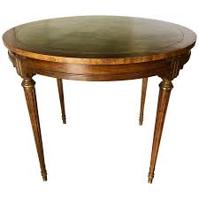 Shop for light & dark brown cocktail tables & coffee table sets for the living room. Mahogany Round Game Table With Green Leather Top At 1stdibs