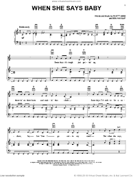 Aldean When She Says Baby Sheet Music For Voice Piano Or Guitar