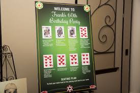 60th Birthday Poker Theme Party Seating Chart 60th