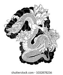 Digital download print your own coloring book outline page taken. Hand Drawn Dragon Tattoo Coloring Book Stock Vector Royalty Free 1032878236