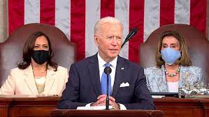 President biden addressed congress for the first time wednesday night in a speech before a sparse, socially distanced audience in the house chamber — and declared that america is on the move. Vm85a063t7wxbm