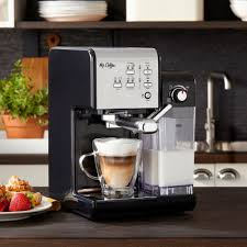 Mr Coffee Espresso Machine With 19 Bars Of Pressure And Milk Frother Stainless Steel Bvmc Em6701ss Best Buy Cappuccino Machine Percolator Coffee Cappuccino