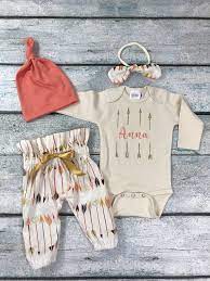Baby Girl Coming Home Outfit Newborn Take Home Set Arrow Etsy In 2020 Baby Girl Outfits Newborn Newborn Coming Home Outfit Girls Coming Home Outfit