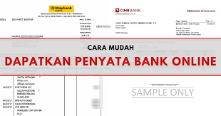 Penyata akaun bank islam online. Nak Dapatkan Penyata Bank Tak Perlu Pergi Bank Buat Online Pun Boleh