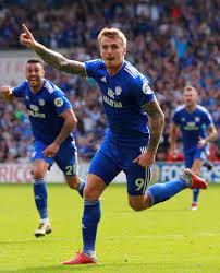 Danny ward (cardiff city) left footed shot from outside the box to the top left corner. 20180902 Cardiff 2 3 Arsenal Danny Ward Andrew Couldridge Reuters Premier League League Running