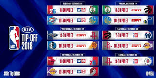Unfortunately, the nba does not require that starting lineups be submitted before tipoff, which is why we are sometimes limited to waiting until a game tips off to accurately pass on who is starting for some games. Nba Reveals 2018 2019 Tip Off Christmas Day And Mlk Day Schedule Slamonline Philippines
