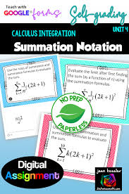Calculus Summation Notation Formulas Self Grading With Google Distance Learning Calculus Ap Calculus Ab Ap Calculus