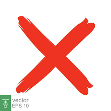 Red X wrong sign. Abstract cross mark brush style. Cancel, danger concept.  Flat symbol. Vector illustration isolated on white background. EPS 10.  23899623 Vector Art at Vecteezy