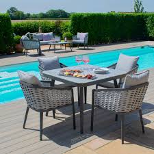 By nuu garden (6) stamford teak brown square wood outdoor dining table. Portofino 4 Seat Square Dining Set Elements