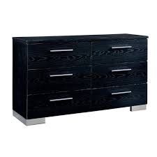 A good dresser or chest of drawers not only keeps your clothes organized and protected from dust, but it also whether you're looking to furnish your new home or you need to upgrade your dressers to keep up with your growing family, you'll find the piece you're looking for at walmart.com. Furniture Of America Krister Black High Gloss 6 Drawer Dresser Walmart Com Walmart Com