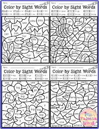 There Are 20 Pages Of Color By Sight Words Worksheets In Spring Color By Code Sight Words Pre Primer These Pages Are Fun And Effective Way To Reinforce All Of