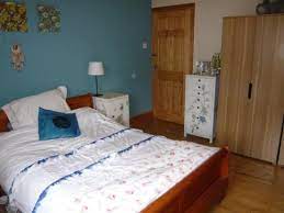 Just A Normal Bedroom In A Normal House The Blue Feature Wall Give The Room A Personality Blue Feature Wall Normal House Home Decor