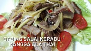 Hari ni che mat mengidam kerabu maggi. Daging Salai Kerabu Mangga Ala Thai Beef Mango Salad Youtube