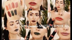 Get the best deals on nyx matte lipsticks. Nyx Suede Matte Lipsticks Review Swatches Lipstick Week Youtube