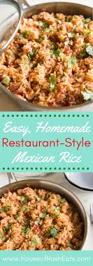 Homemade Mexican Rice Aka Spanish Rice Is A Family Favorite Side Dish That Goes Perfectly With Any Mexican Mexican Entrees Homemade Mexican Rice Mexican Rice