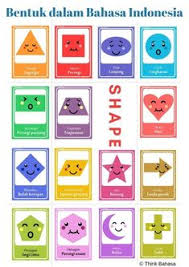 Indonesian Colour And Shape Flashcards 4 Sets Indonesian Colors Shapes Flashcards Indonesian Language Preschool Activity