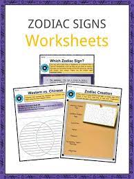 zodiac signs facts worksheets chinese western signs for kids