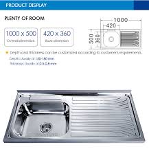 The recommended minimum size of a kitchen island is 1 meter x 1 meter or 40 inches x 40 inches. 1 Meter Size Big Bowl Size Kitchen Sink Single For South America Size 10050 China Stainless Steel Sink Kitchen Sink Made In China Com