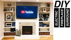 Fireplace tv stand emits warmth without bothering you with logs and real fire. Diy Electric Fireplace Surround With Built In Wall Unit Youtube