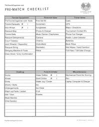 Tto Pre Match Checklist The Tennis Organizer Best Tennis