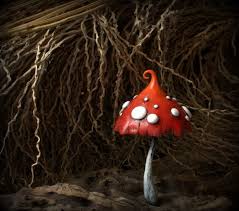 Red Orange White Amanita Fairy Garden Fantasy Mushroom Polymer Clay Toadstool Home Decor Fairy Garden Fairy Garden Fairy Garden Pots Red Orange