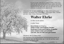 Walter Ehrke-Strasburg, den 22 | Nordkurier Anzeigen - 005903073301