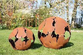 spheres en acier corten ne demande aucun entretien acier corten corten decoration