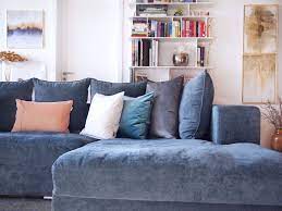 Ecksofa Moore Samt Blau Ecksofa Sofa Sofa Stoff