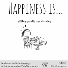 Sitting Quietly Drawing Cute Happy Quotes Happy Quotes Happy Moments