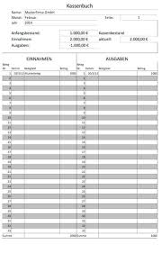 Nach dem download der muster. Kassenbuch Vorlagen Gratis Fur Microsoft Excel Und Als Pdf