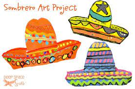 Mexican Art Unit Sombrero Poncho Art Project Deep Space Sparkle Sombrero Art Project Sombrero Art Mexican Crafts