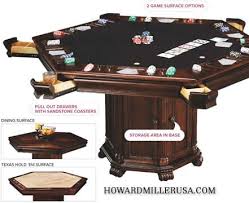 699013 Howard Miller Game Table Hexagon Shaped Game Table Has A Durable Clear Coat For Wear Protection Accommodates Six Pe Table Games Poker Board Game Table
