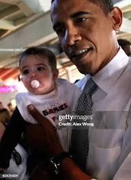 Democratic presidential hopeful Sen. Barack Obama holds... News Photo