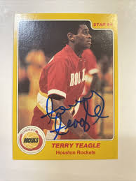 1984 NBA Star Basketball Terry Teagle Autographed Card #83 Houston Rockets  A-1