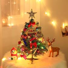 Enjoy free shipping & browse our great selection of trees made from glass and crystal, or trees with lights! Amazon Com 24 60cm Tabletop Xmas Tree Artificial Mini Christmas Pine Tree With Led String Lights Ornaments Green Kitchen Dining